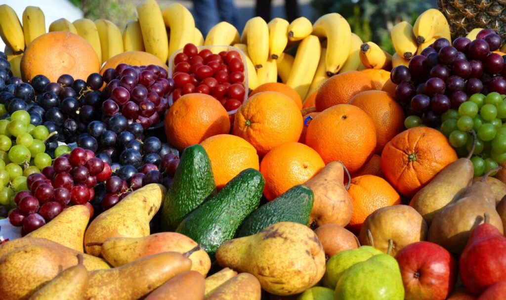 Fresh fruits and vegetables